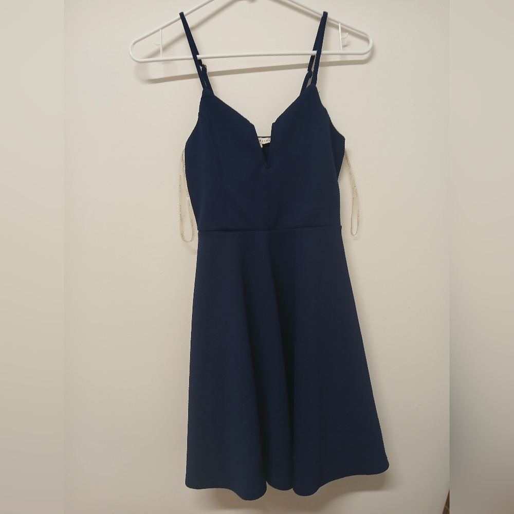 Haute Monde. Elegant Navy Blue Dress   Size S